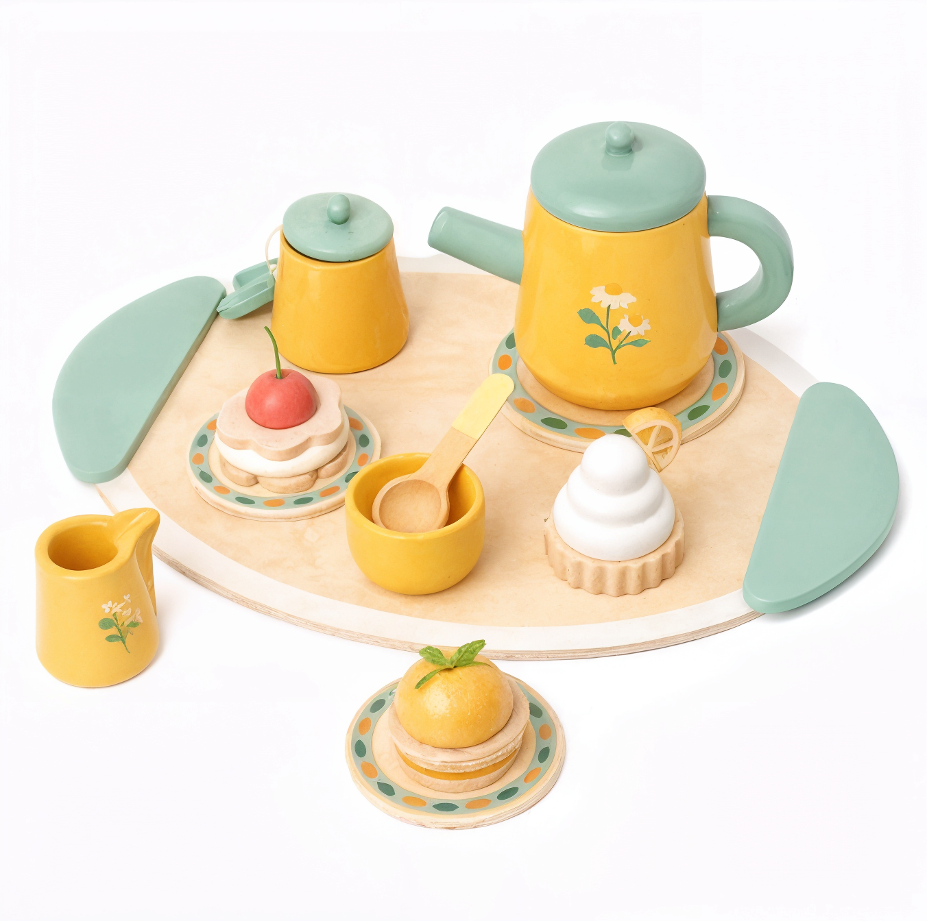 Kids Wooden Tea Party Playset