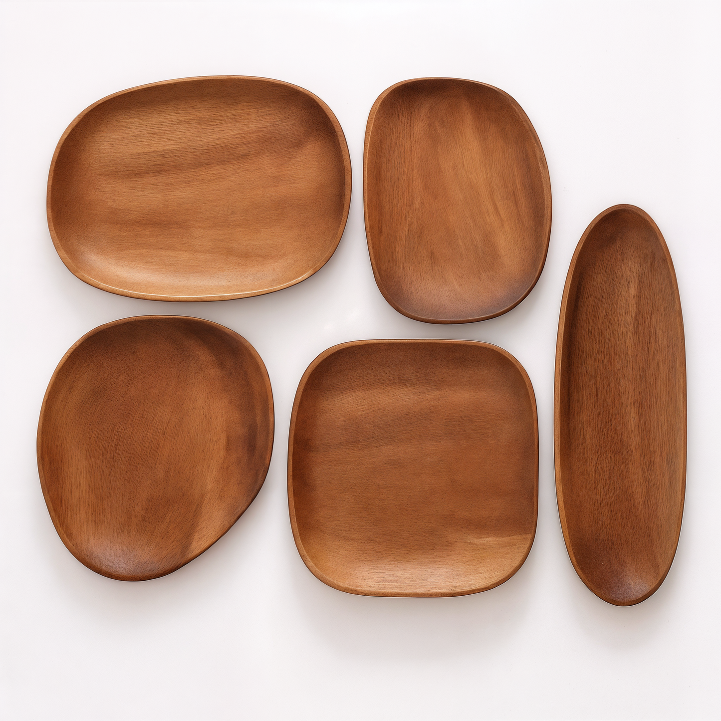 Irregular Solid Wood Plate for Nuts and Snacks