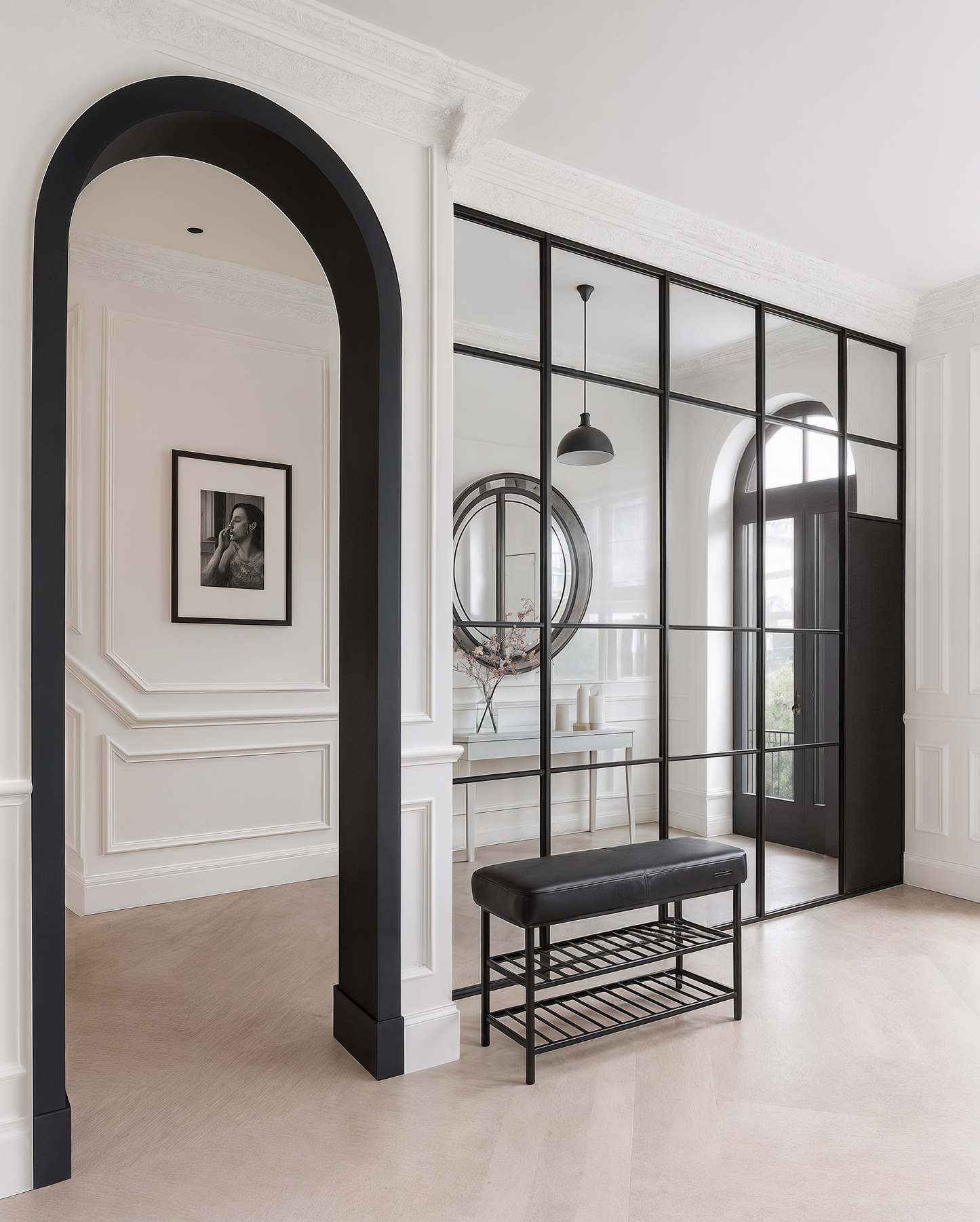 VASAGLE EKHO Collection LSB054B01 Shoe Bench, Seat, Entrance Area, Faux Leather, Seams, 60s Style, Modern, Maximum Load 135 kg, 30 x 80 x 50 cm, Ink Black