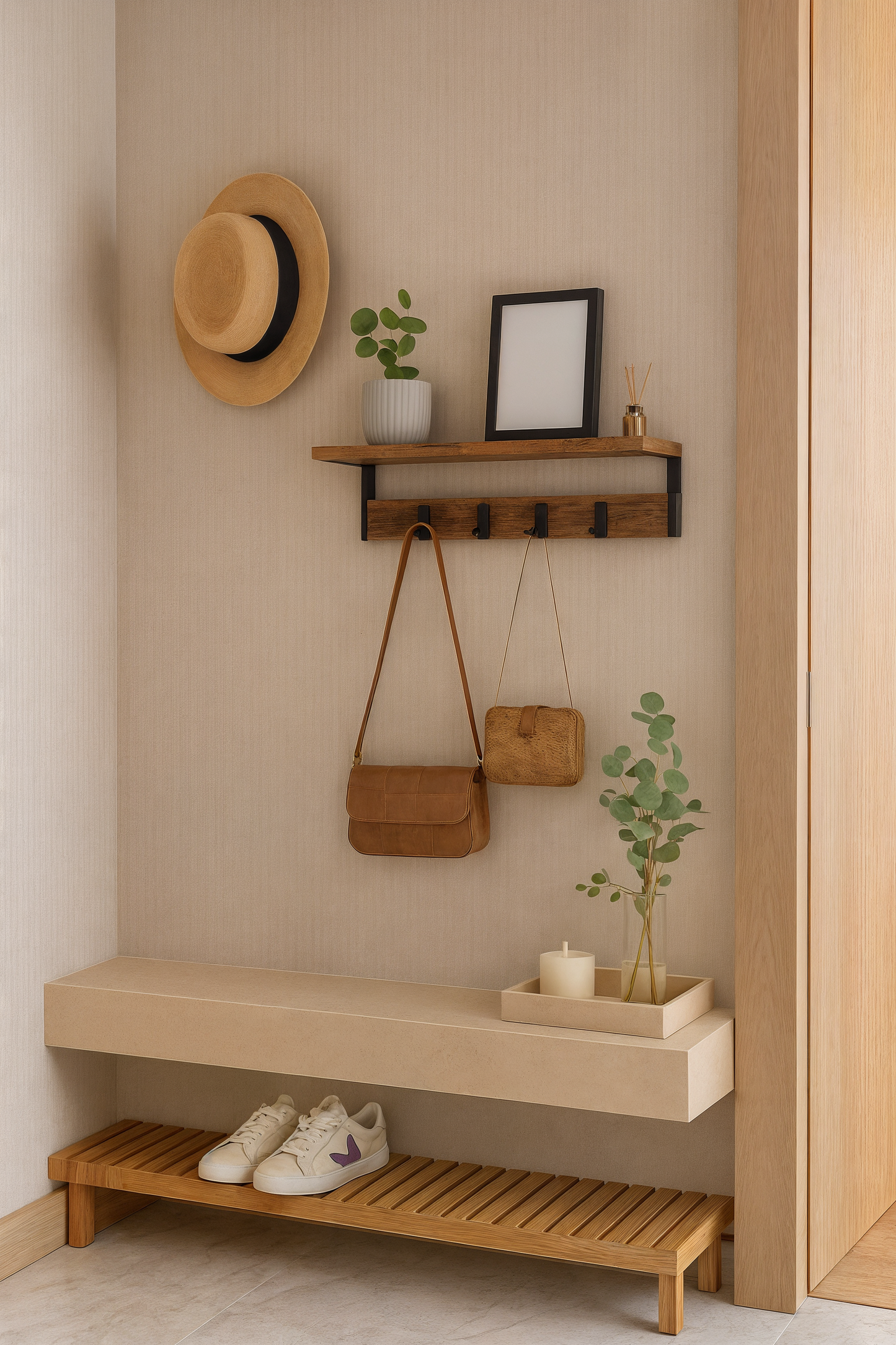 Vasagle 2pc Floating Shelves, 9.53" Deep Wall Mounted Hanging Shelves for Living Room, Kitchen, Bedroom, Bathroom, Storage and Display Shelf Set, Rustin Brown