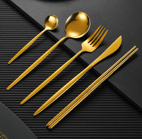 Matte Stainless Steel Cutlery Set - Thickened Design