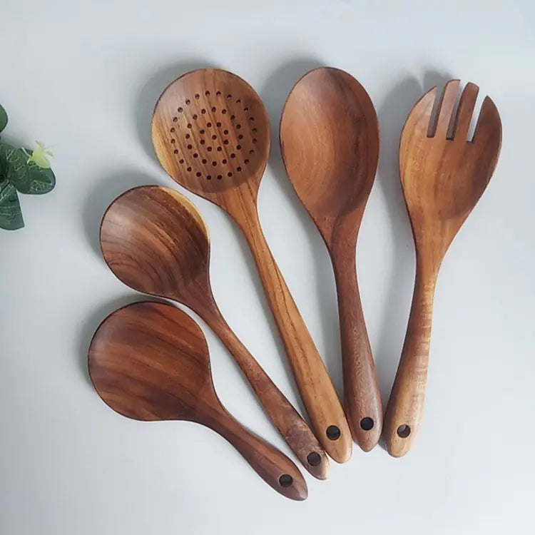 RiceCraft Duo – Non-Stick Pan & Wooden Spoon Set