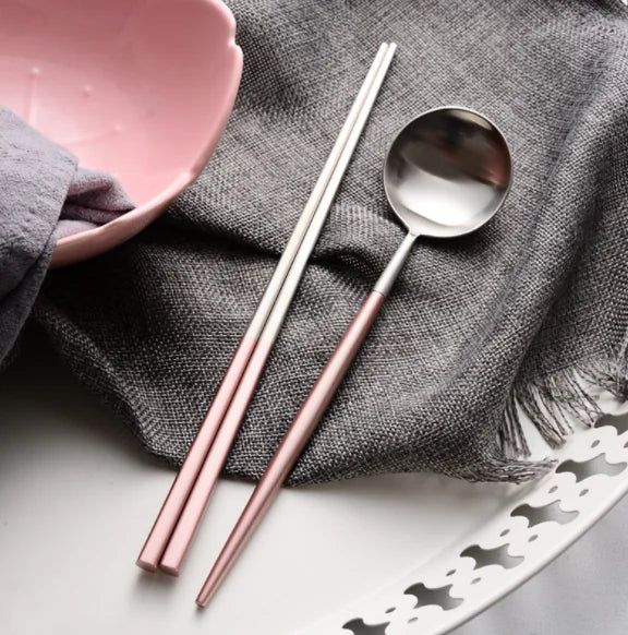 Pink Stainless Steel Cutlery Set