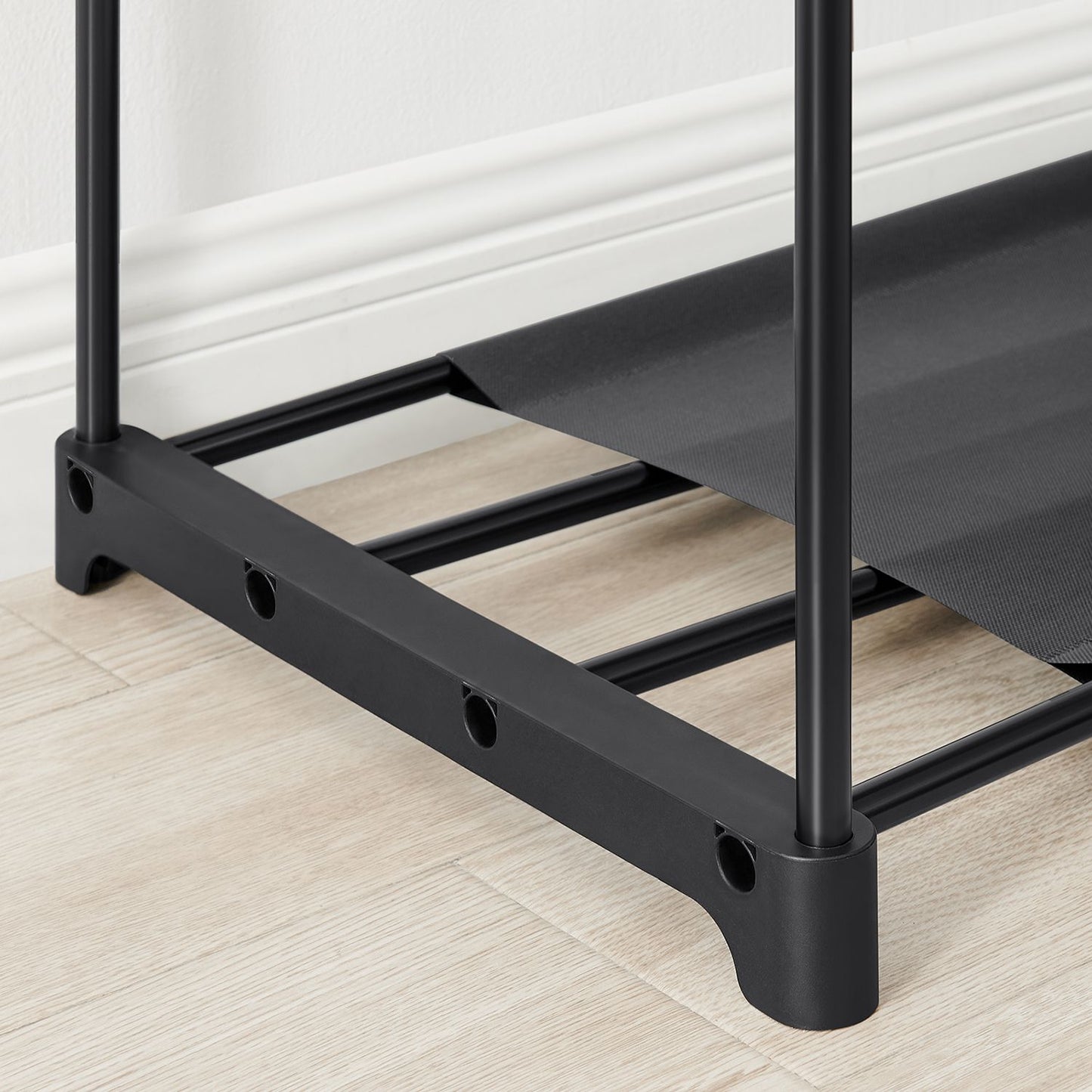 SONGMICS Clothes Wardrobe, Portable Closet, Clothes Garment Rack, 43 x 138 x 182 cm, 3 Hanging Rods and Shelves, Large Capacity for Bedroom, Living Room, Laundry Room, Black RYG025B02