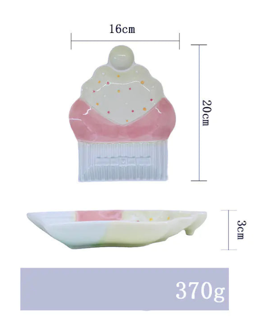 Creative Ceramic Breakfast Plate in Cake Shape