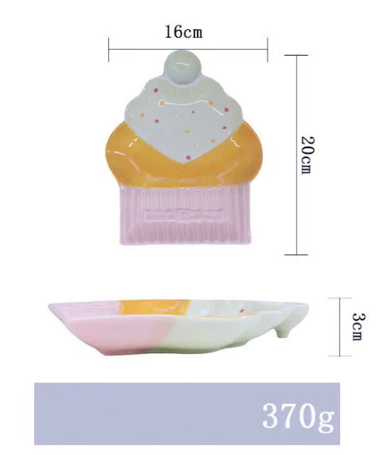 Creative Ceramic Breakfast Plate in Cake Shape