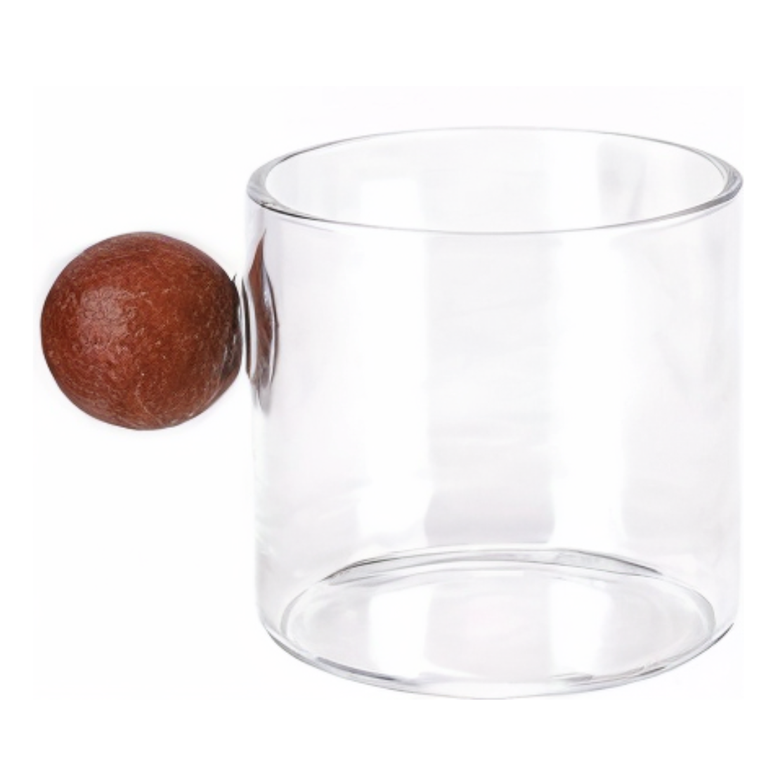 Coloured Coffee Cup with Wooden Handle