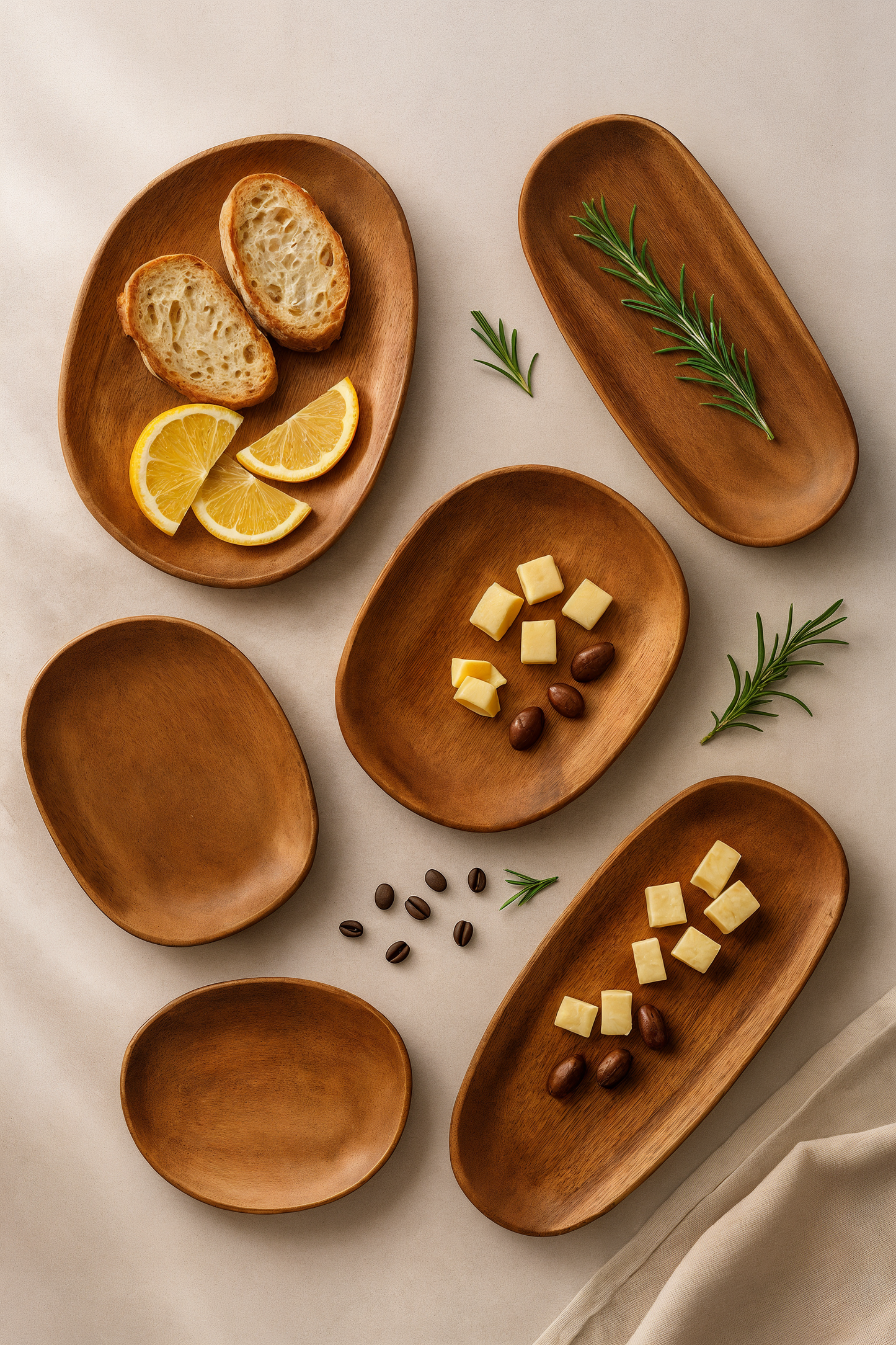 Irregular Solid Wood Plate for Nuts and Snacks