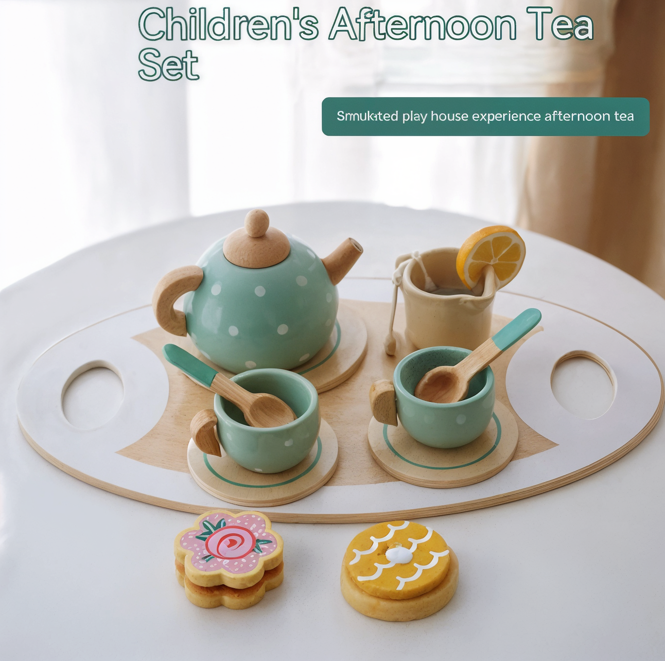 Kids Wooden Tea Party Playset