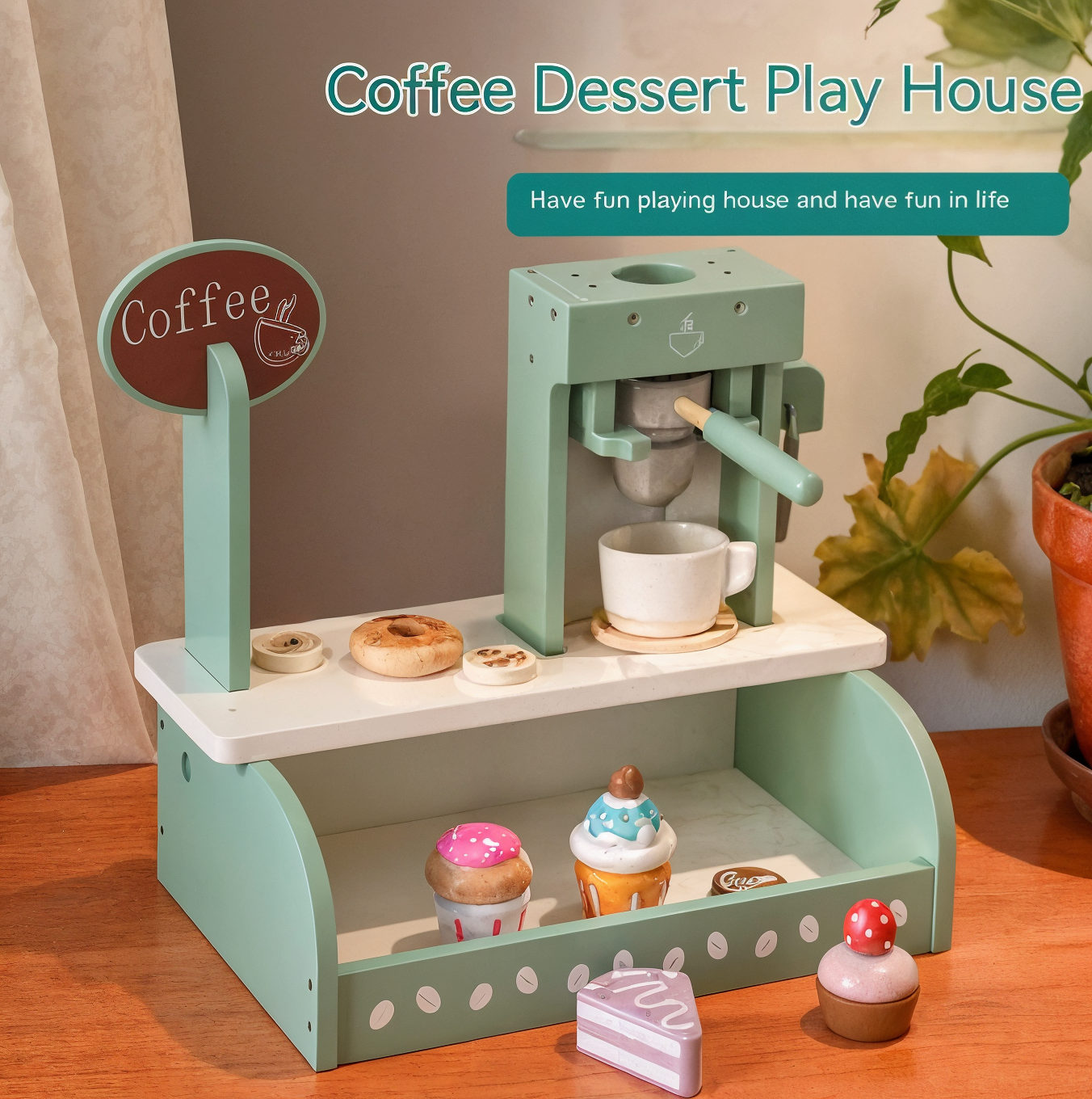 Kids Wooden Tea Party Playset