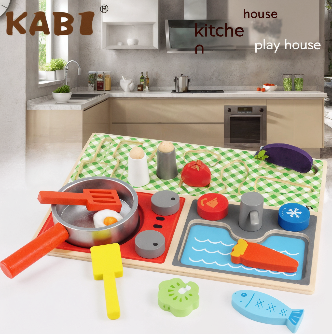 Kids Wooden Tea Party Playset