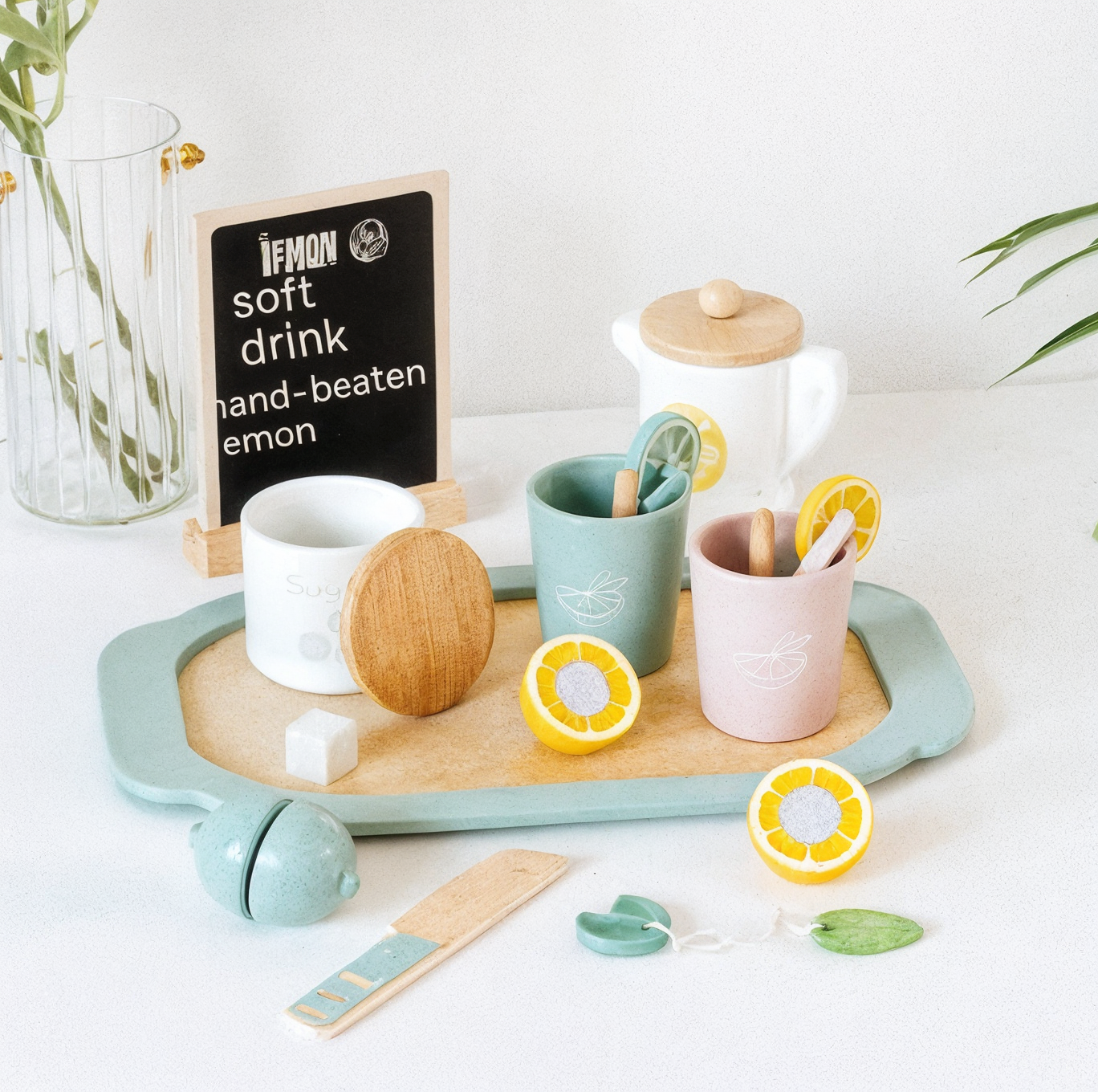 Kids Wooden Tea Party Playset