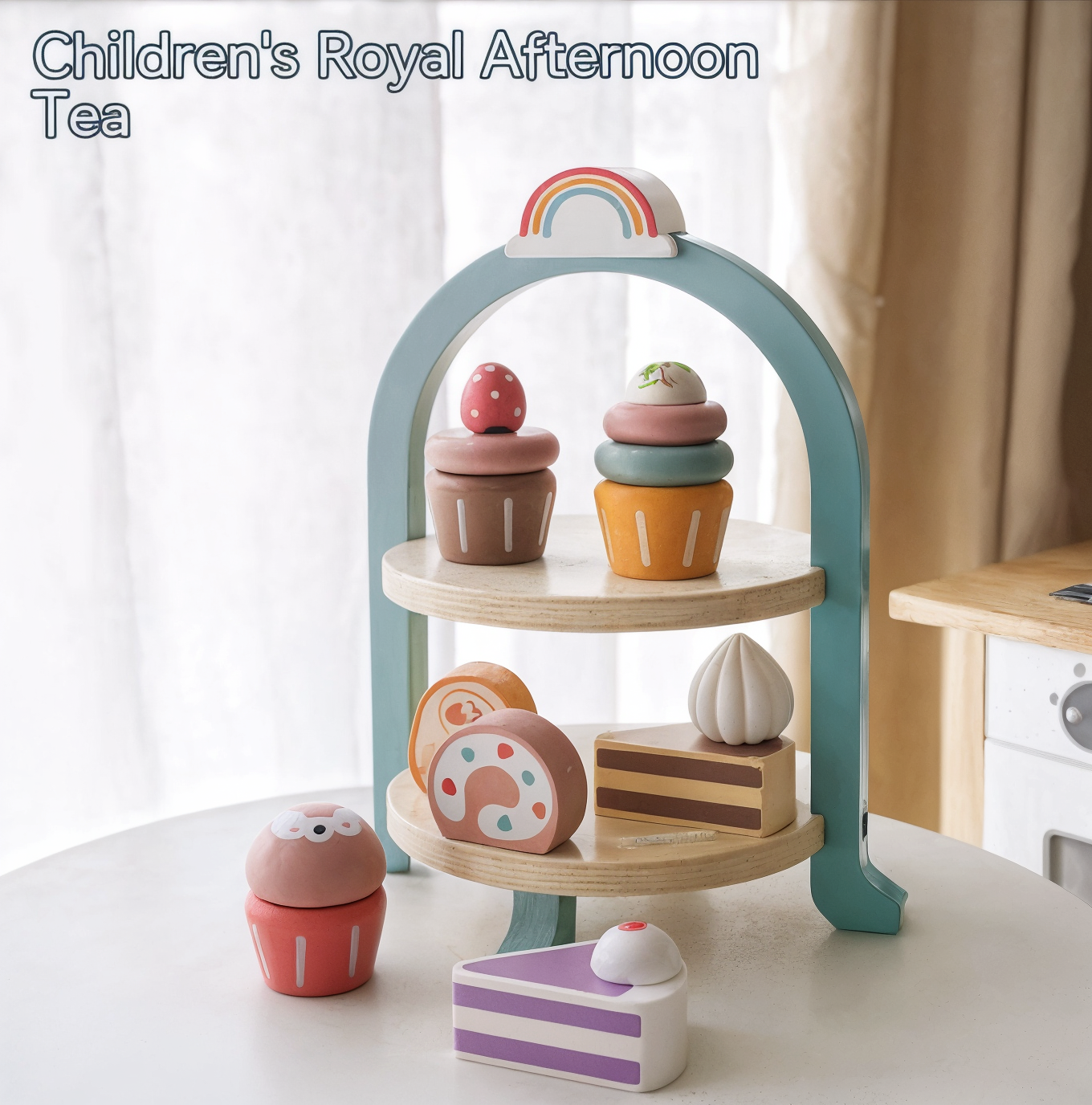 Kids Wooden Tea Party Playset