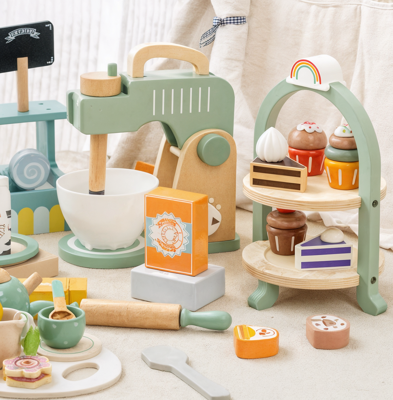 Kids Wooden Tea Party Playset