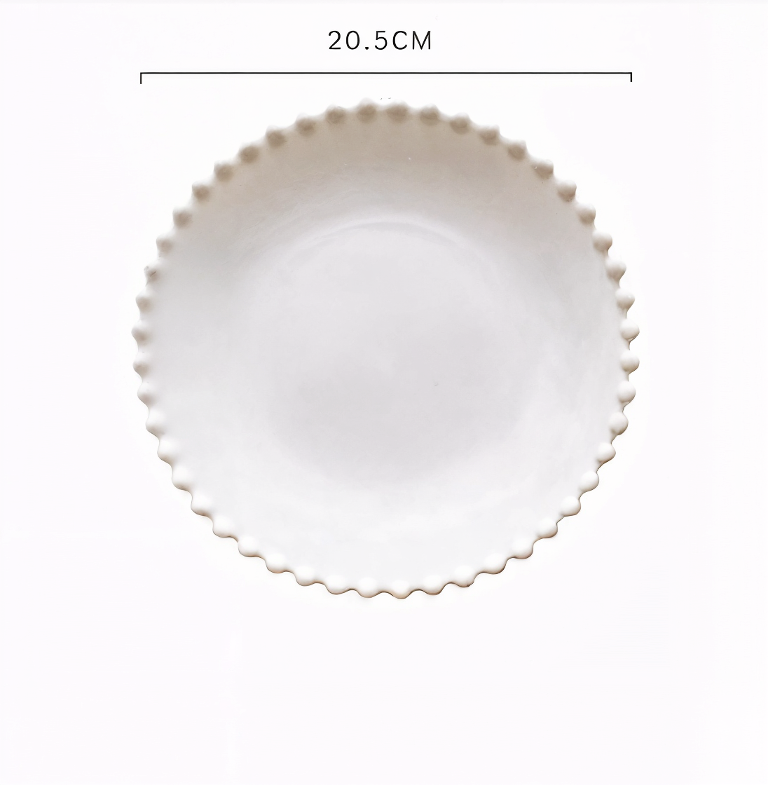 Ceramic Breakfast Plate with Pearl Edge Design