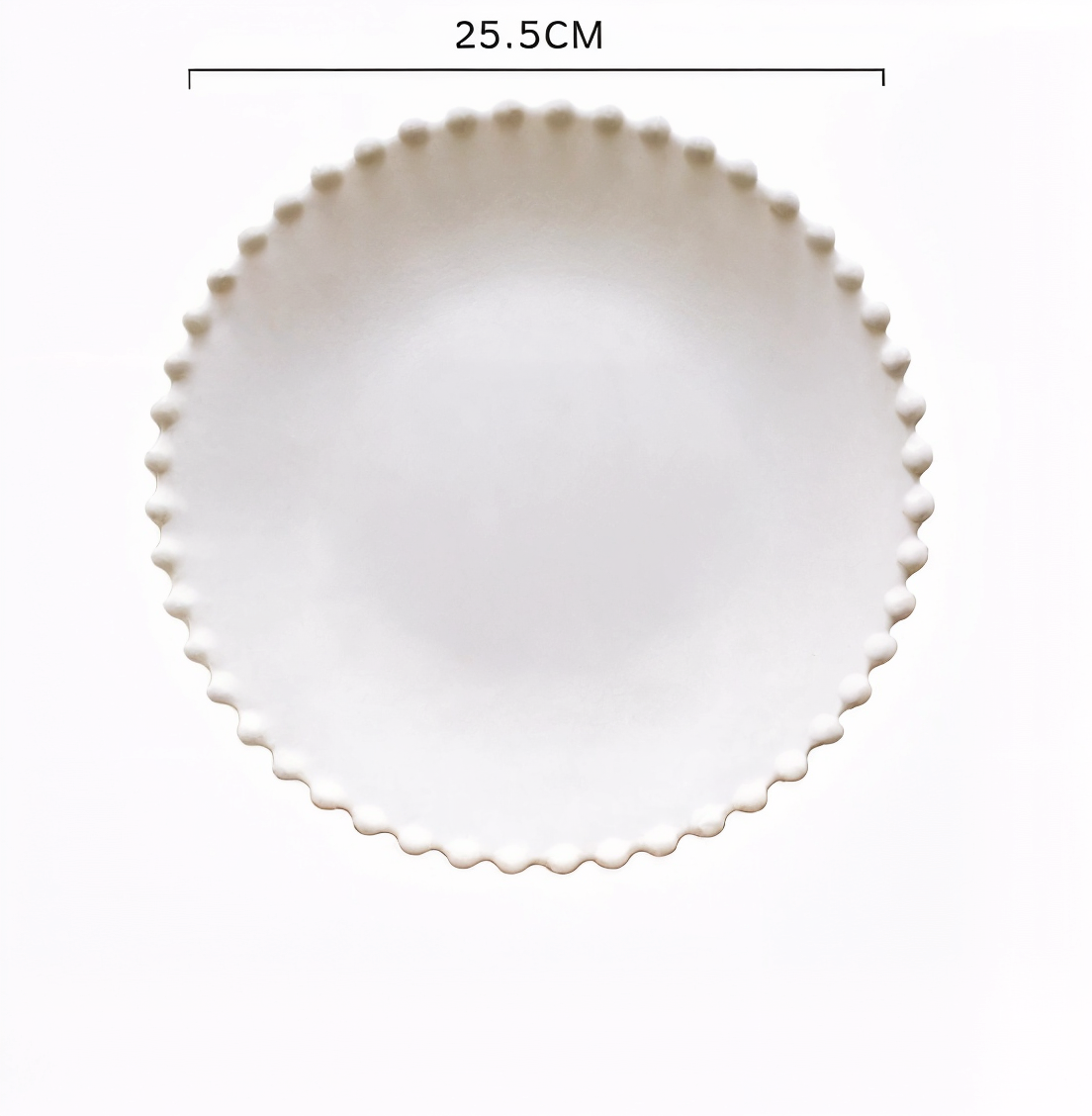 Ceramic Breakfast Plate with Pearl Edge Design