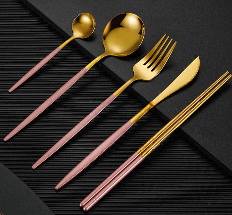 Matte Stainless Steel Cutlery Set - Thickened Design