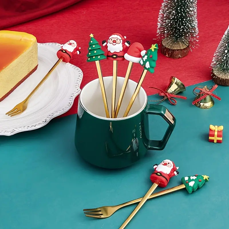 4pcs Christmas Cutlery Set - Forks & Spoons