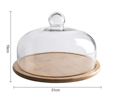Transparent Glass Cover Fruit Tasting Plate Set