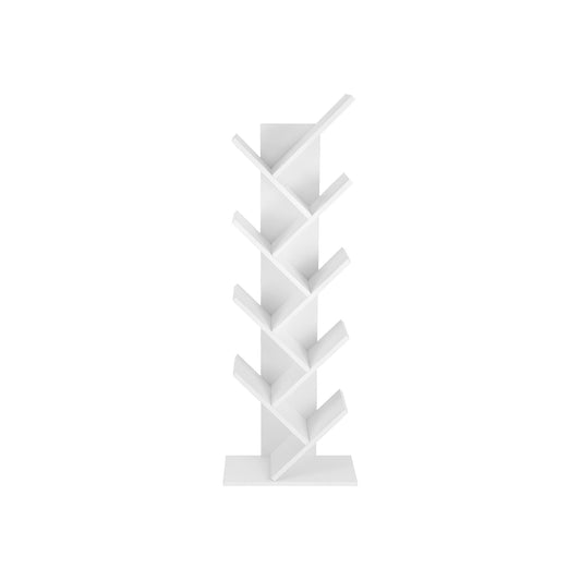 VASAGLE Tree Bookshelf, 8 Tier Floor Standing Bookcase with Wooden Shelves for Living Room, Home Office, White LBC11WTV1