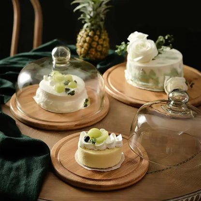 Transparent Glass Cover Fruit Tasting Plate Set