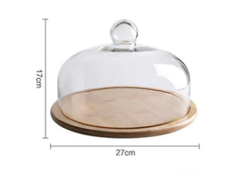 Transparent Glass Cover Fruit Tasting Plate Set