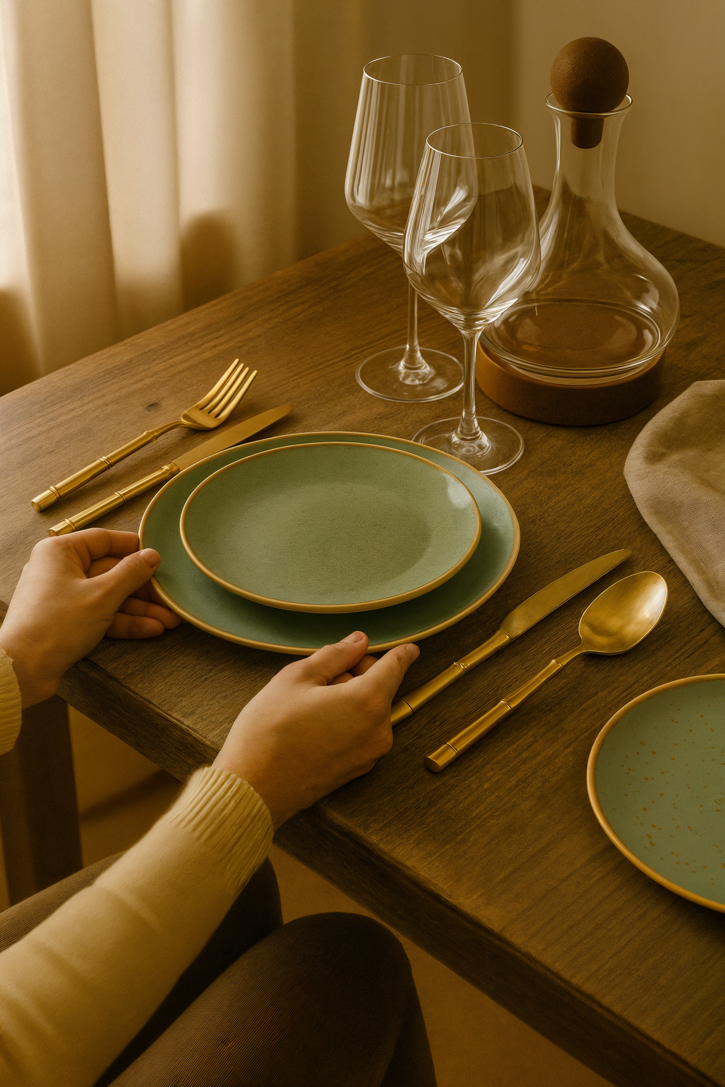 Creative Ceramic Dinner Plate - Round Nordic Design