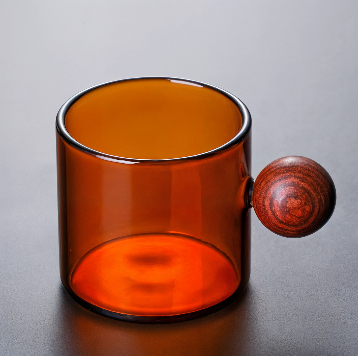 Coloured Coffee Cup with Wooden Handle
