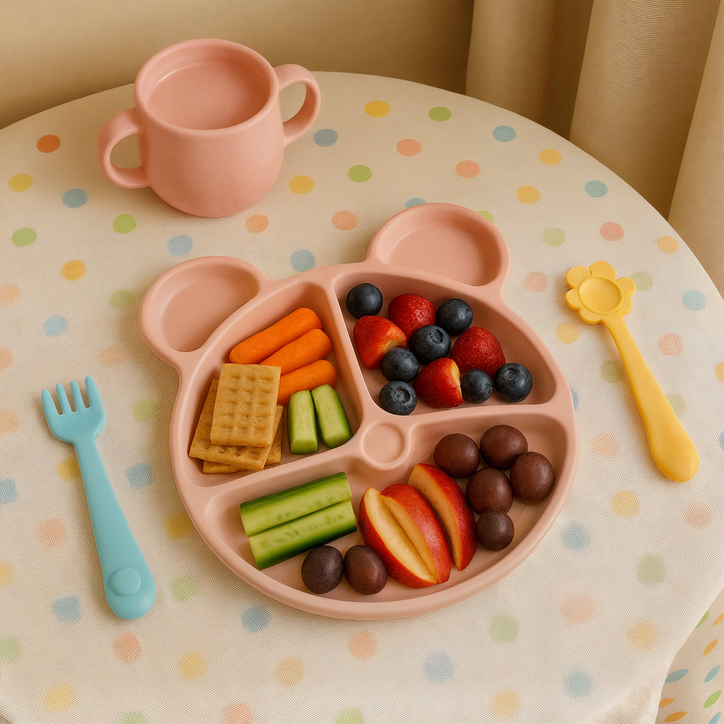 Child Bear Silicone Suction Plate for Tableware