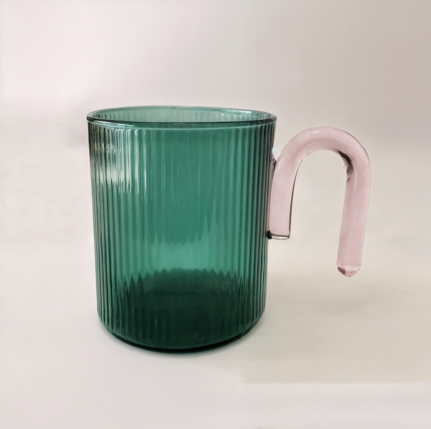 Vertical Pattern Colored Glass Cup