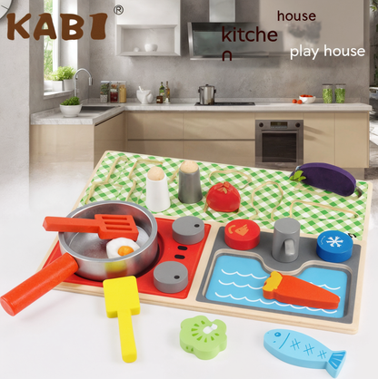 Kids Wooden Tea Party Playset