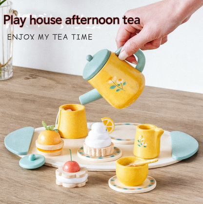 Kids Wooden Tea Party Playset