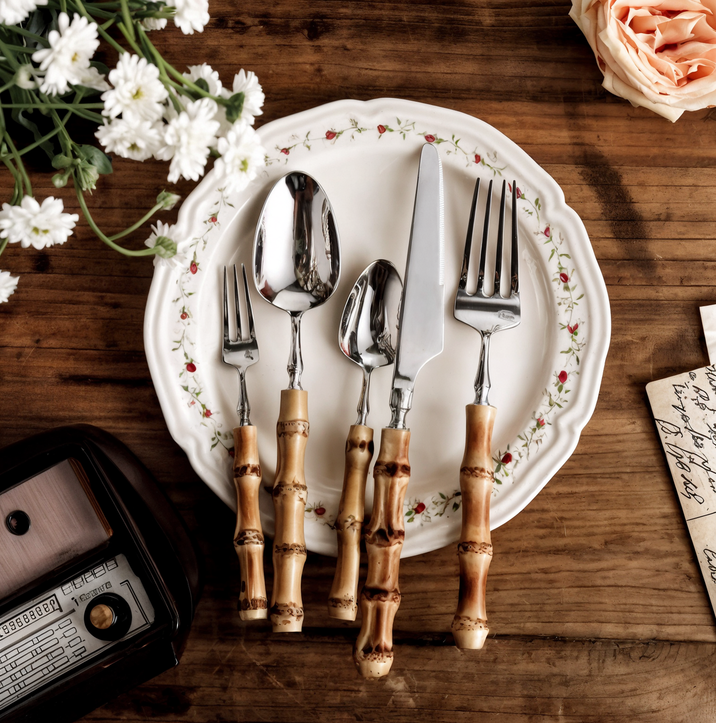 304 Stainless Steel Bamboo Style Cutlery Set (5 Pieces)