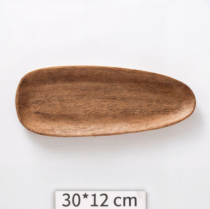 Irregular Solid Wood Plate for Nuts and Snacks