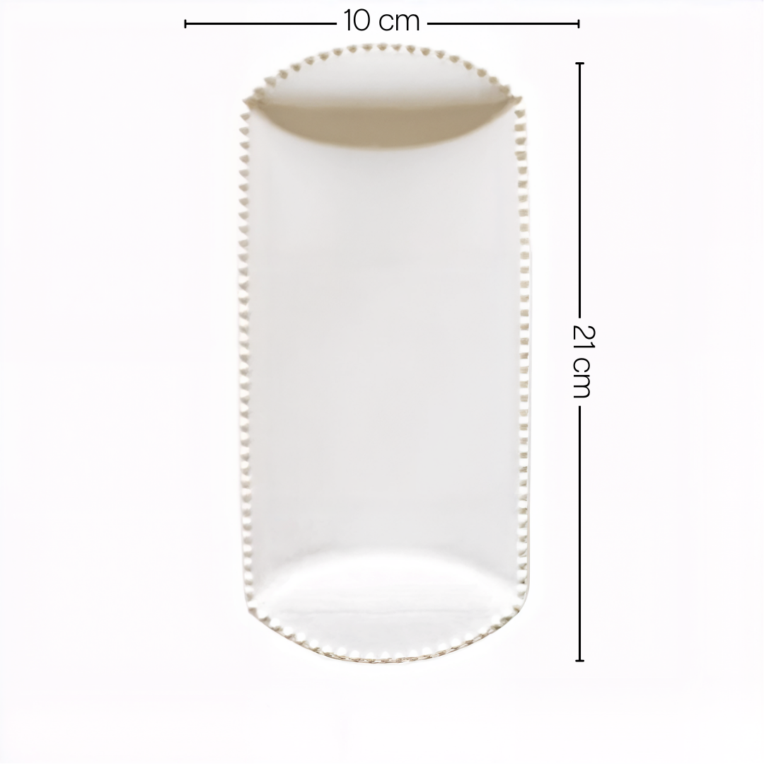 Ceramic Breakfast Plate with Pearl Edge Design