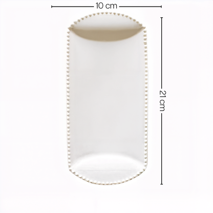 Ceramic Breakfast Plate with Pearl Edge Design