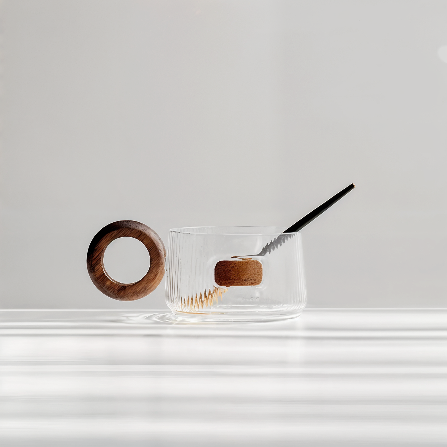 Walnut Glass Coffee Cup Set