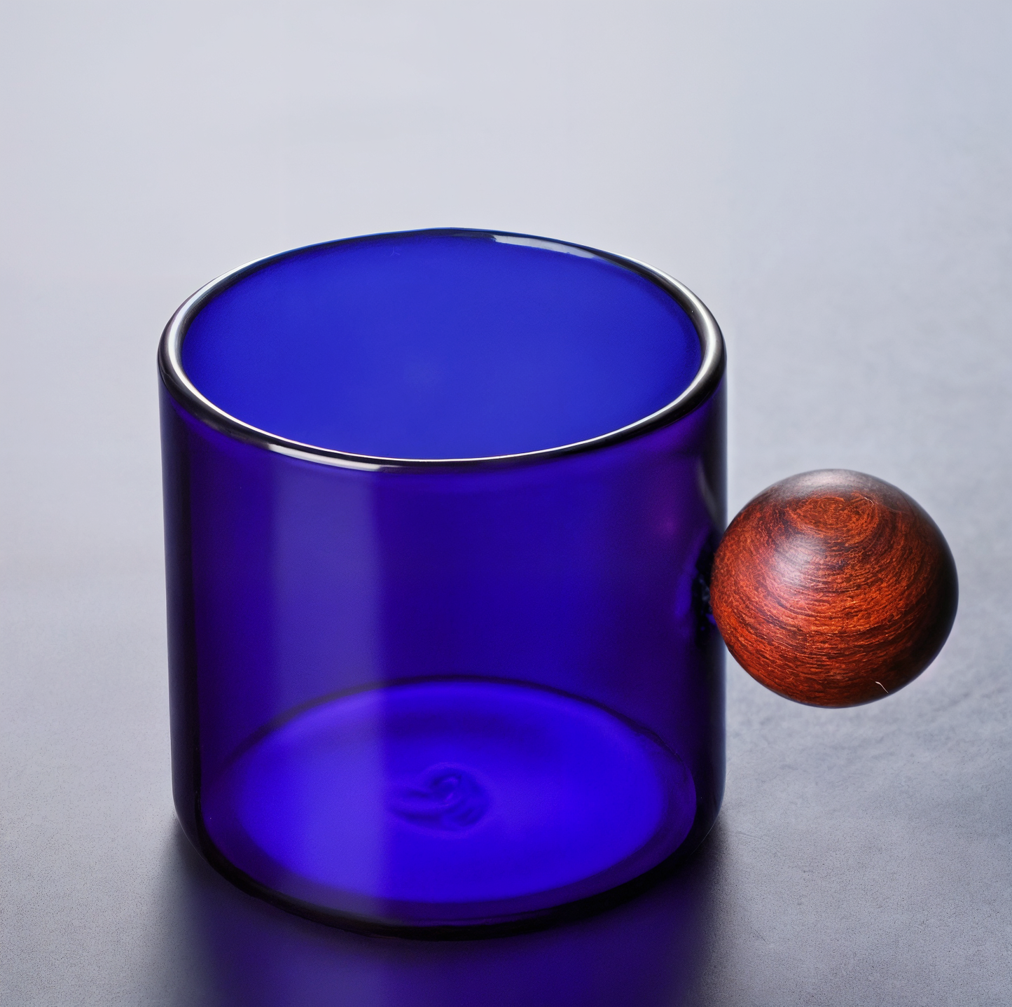 Coloured Coffee Cup with Wooden Handle