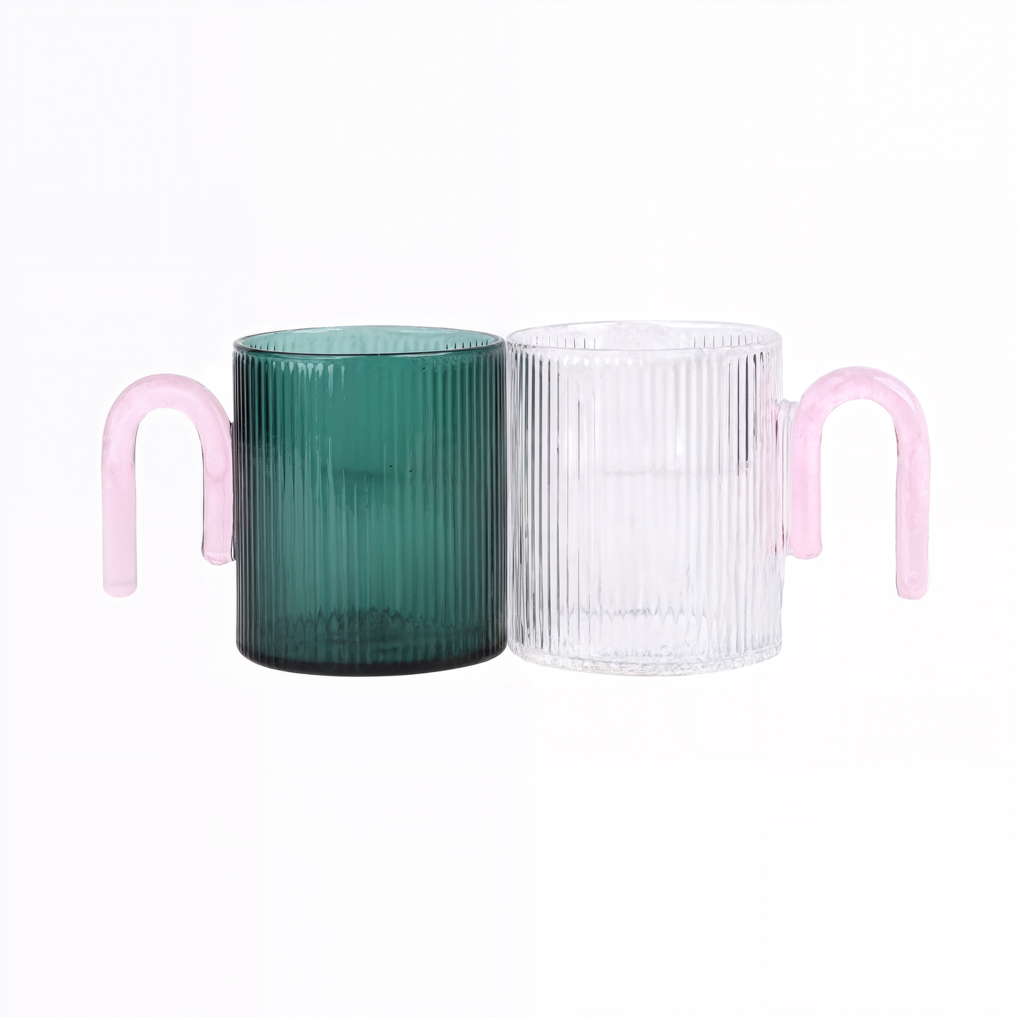 Vertical Pattern Colored Glass Cup