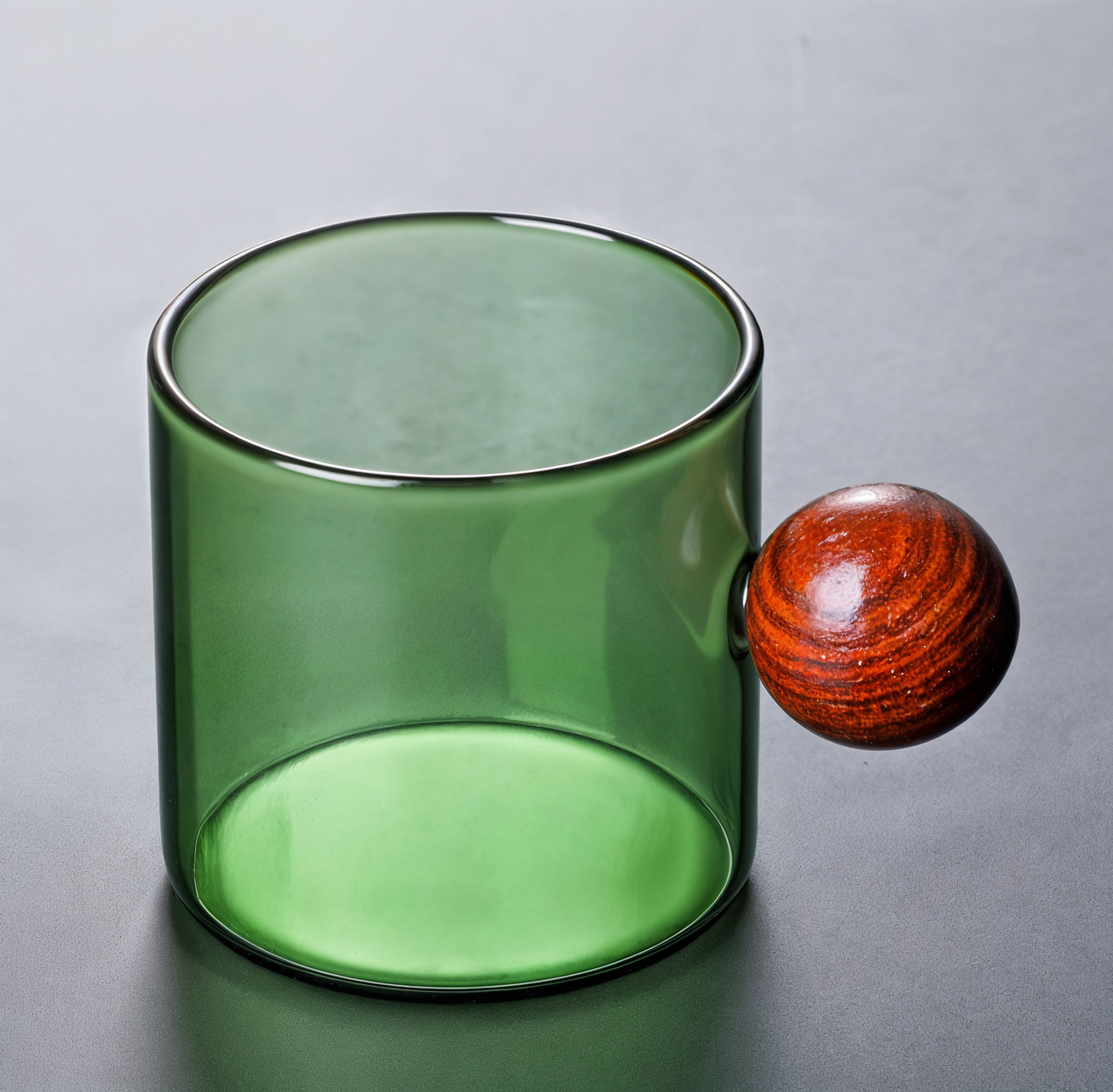 Coloured Coffee Cup with Wooden Handle