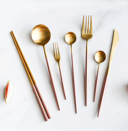 Pink Stainless Steel Cutlery Set